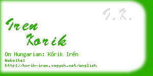 iren korik business card