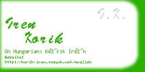 iren korik business card